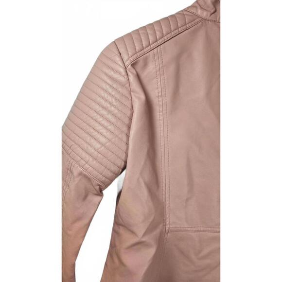 NY&C Pink Women's Faux Leather Biker Jacket Size XS NWT - Picture 4 of 11